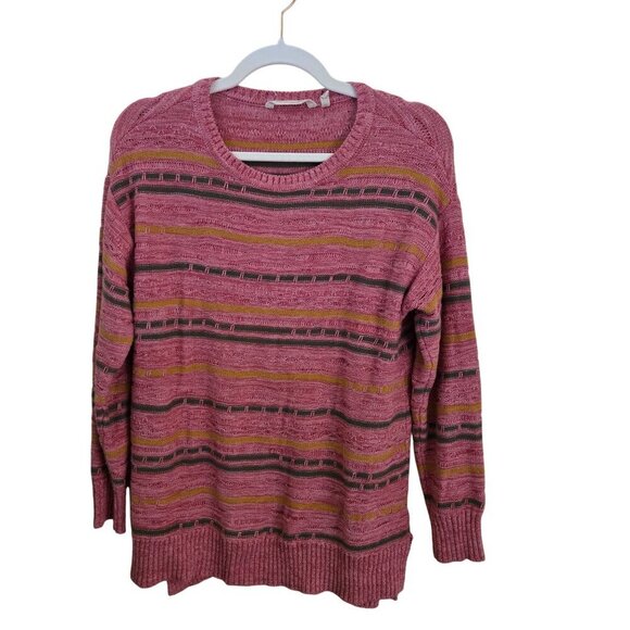 Soft Surroundings Lisabetta Striped Sweater Sustainable Cotton Size S - Picture 2 of 7